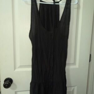 Aglro Black Sheer Scoop-Neck Swim Coverup